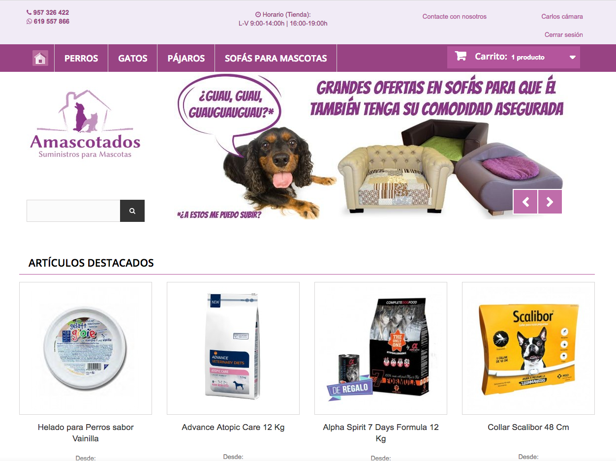 Tienda de animales en Prestashop - Amascotados