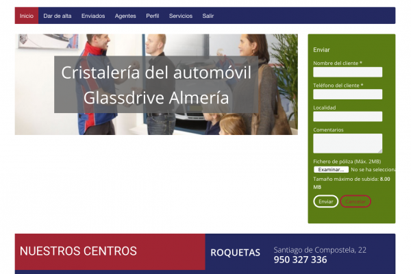 Sistema de gestión de incidencias - Glassdrive Almería