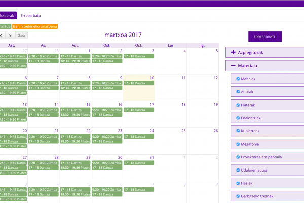 Sistema de reserva de instalaciones para el ayuntamiento de Legorreta