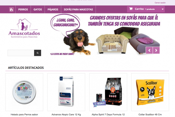 Tienda de animales en Prestashop - Amascotados